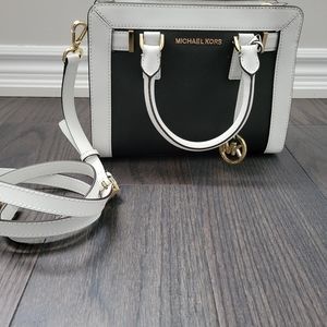 Michael Kors Black and White Dillon Satchel